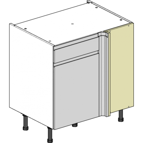 JGDUG-DCBUJ800R: Handleless Gloss Dust Grey 800 Drawerline Corner Base ...