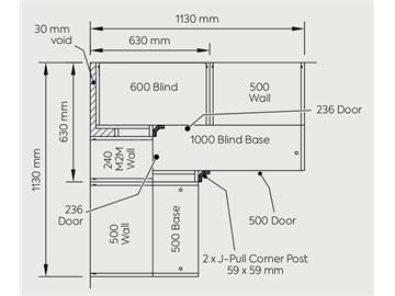 Handleless Blind Corner Unit