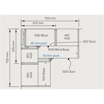 Fitting a Blind Corner Wall Unit: Example 1
