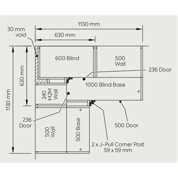 J-Pull Range Blind Corner Unit