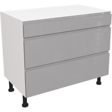 jayline gloss dust grey 3 drawer unit 1000