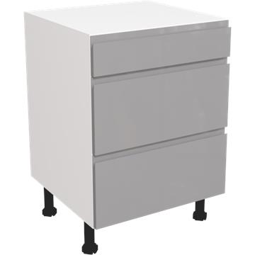 jayline gloss dust grey 3 drawer unit 600