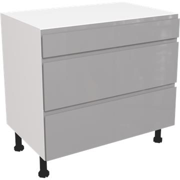 jayline gloss dust grey 3 drawer unit 900