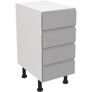 jayline gloss dust grey 4 drawer unit 400