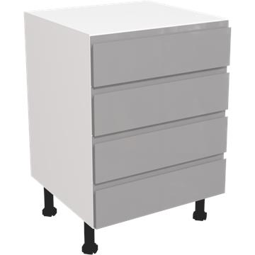 jayline gloss dust grey 4 drawer unit 600