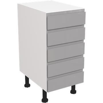 jayline gloss dust grey 5 drawer unit 400