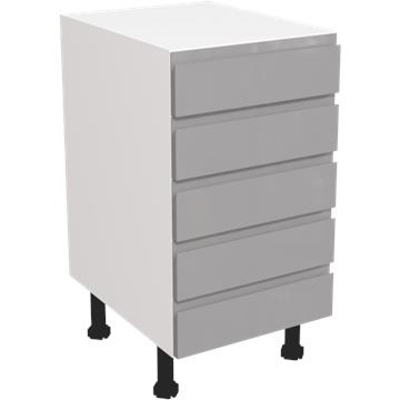 jayline gloss dust grey 5 drawer unit 450