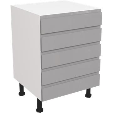 jayline gloss dust grey 5 drawer unit 600