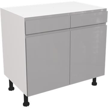 jayline gloss dust grey drawerline double base unit 900