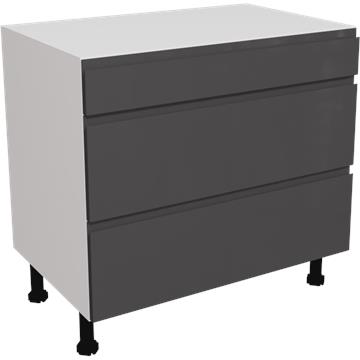 jayline gloss graphite 3 drawer unit 900