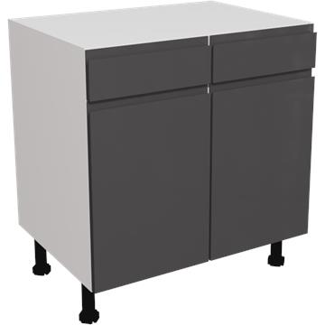 jayline gloss graphite drawerline double base unit 800