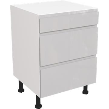 jayline gloss light grey 3 drawer unit 600