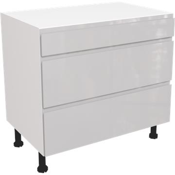 jayline gloss light grey 3 drawer unit 900