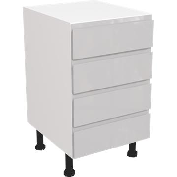 jayline gloss light grey 4 drawer unit 500