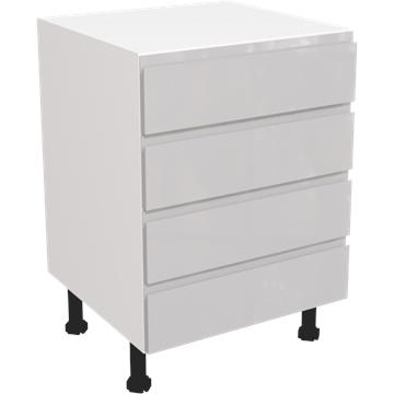 jayline gloss light grey 4 drawer unit 600