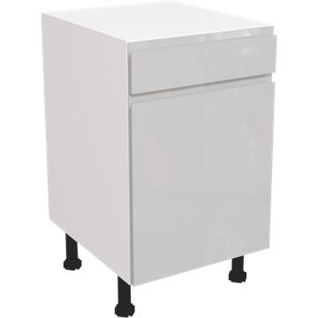 jayline gloss light grey drawerline single base unit 500