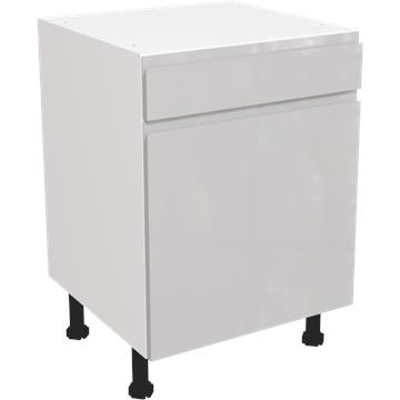 jayline gloss light grey drawerline single base unit 600