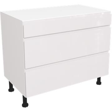 jayline gloss white 3 drawer unit 1000