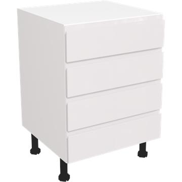 jayline gloss white 4 drawer unit 600