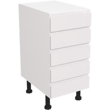 jayline gloss white 5 drawer unit 400