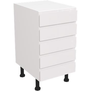 jayline gloss white 5 drawer unit 450