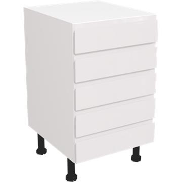 jayline gloss white 5 drawer unit 500