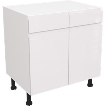 jayline gloss white drawerline double base unit 800