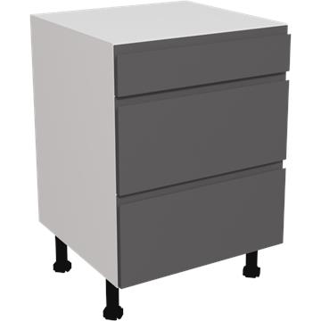 jayline matt graphite 3 drawer unit 600