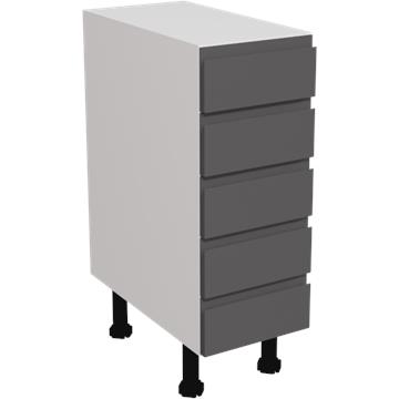 jayline matt graphite 5 drawer unit 300