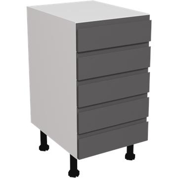 jayline matt graphite 5 drawer unit 450