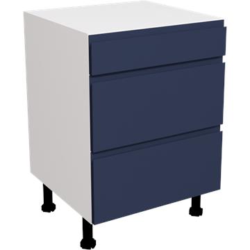jayline matt indigo blue 3 drawer unit 600