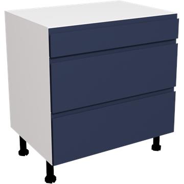 jayline matt indigo blue 3 drawer unit 800