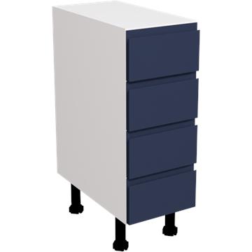 jayline matt indigo blue 4 drawer unit 300
