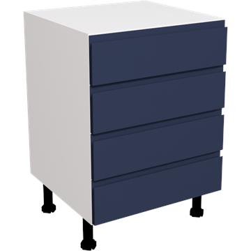 jayline matt indigo blue 4 drawer unit 600