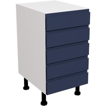 jayline matt indigo blue 5 drawer unit 450