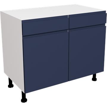 jayline matt indigo blue drawerline double base unit 1000