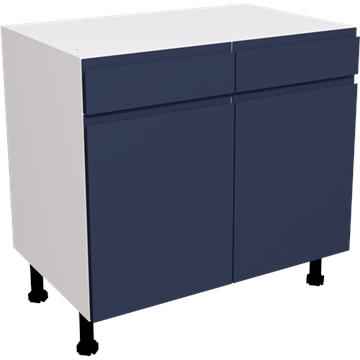 jayline matt indigo blue drawerline double base unit 900