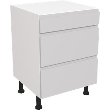 jayline matt light grey 3 drawer unit 600