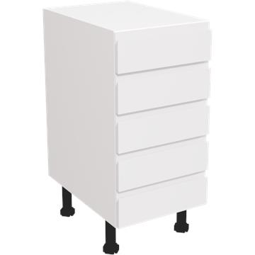 jayline matt white 5 drawer unit 400
