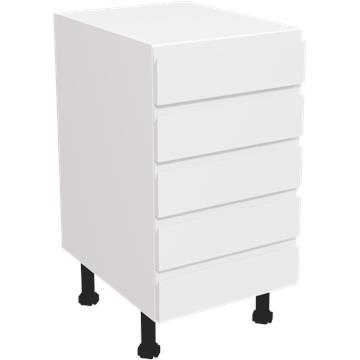 jayline matt white 5 drawer unit 450