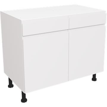 jayline matt white drawerline double base unit 1000