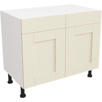 wilton oakgrain cream drawerline double base unit 1000