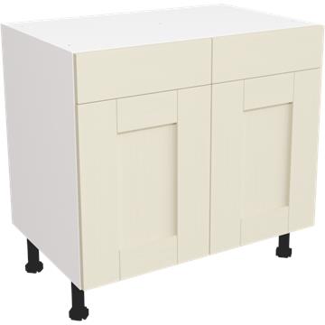 wilton oakgrain cream drawerline double base unit 900