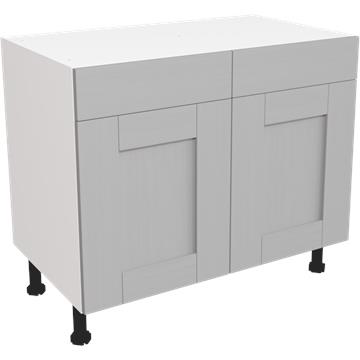 wilton oakgrain dust grey drawerline double base unit 1000