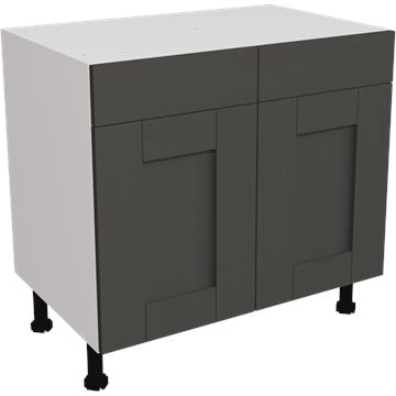 wilton oakgrain graphite drawerline double base unit 900