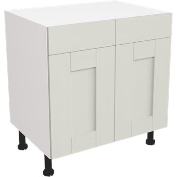 wilton oakgrain grey drawerline double base unit 800