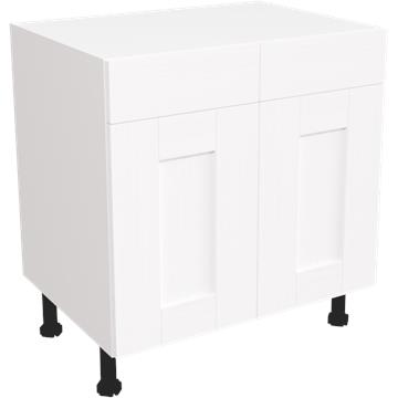 wilton oakgrain white drawerline double base unit 800