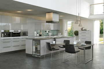 High Gloss Light Grey Kitchens-firbeck supergloss lightgrey