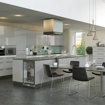 High Gloss Light Grey Kitchens