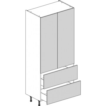 double larder tall unit 1000 2 pan drawers